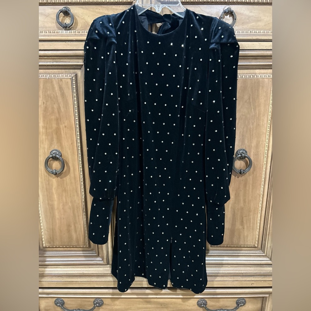 Rebecca Minkoff Velvet Embellished Mini Dress Size 0 - Picture 3 of 10